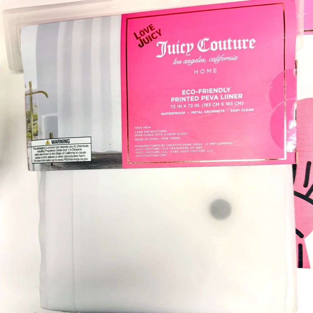 Juicy Couture Shower Curtain and Shower Liner Set NWT